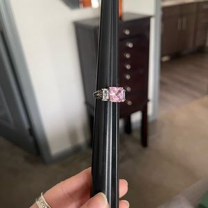 Vintage Victorian cut pink simulated diamond ring size 7